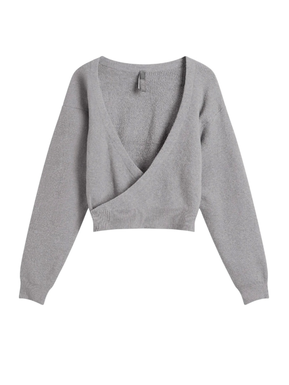 SKIMS Textured Knit Wrap Sweater Cardigan Dark Heather Grey Size S/M NWT